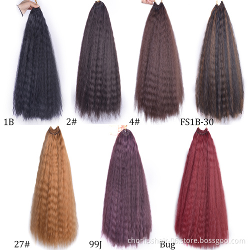 Wholesale Cheap Price 20 Inch Afro Kinky Curly Braids Hair Wavy Bulk Synthetic Crochet Braiding Hair Extensions For Women